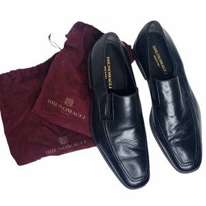 Bruno Magli Raging Italian Leather Loafer Slip On Shoes Elastic Size 8.5